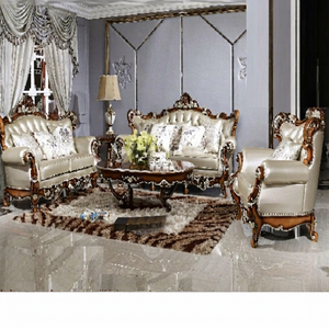 Conjunto de sofá de madera maciza cómodo para sala de estar, estilo real, muebles de sala de estar de estilo vintage, conjunto de sofá capitoné para sala de estar - Product Image 1