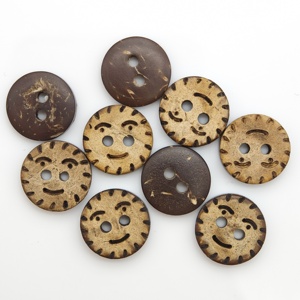 <span class=keywords><strong>Botones</strong></span> de Coco Naturales Biodegradables Sin Plástico con Diseño de Sonrisa de Dibujos Animados Grabados con Láser para Ropa Casual Infantil - Product Image 4