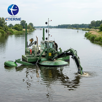 Drague aspirante amphibie ETERNE Diesel 500m/h, machine modulaire multi-attaches à double usage eau-terre pour rivière, marais et étang