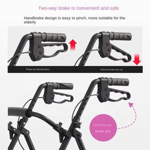 Déambulateur <span class=keywords><strong>Medline</strong></span> avec roues de 6 pouces, cadre en acier durable, supporte jusqu'à 350 livres, siège pliable pour les personnes âgées, accessoire de mobilier - Product Image 2
