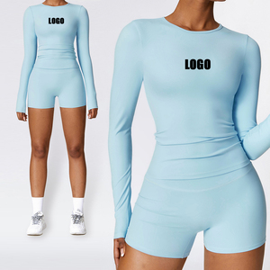 Running Custom Logo Training Mujer De <span class=keywords><strong>Moda</strong></span> 2023 <span class=keywords><strong>Yoga</strong></span> T-Shirts Sportkleding Effen Sport T-Shirt Lange Mouw Workout Tops Vrouwen