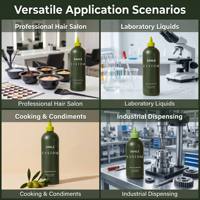 Bouteille distributrice d'huile d'olive en plastique PE de qualité alimentaire sans BPA, personnalisable, 460 ml, 500 ml, pour huile capillaire, huile de massage corporel