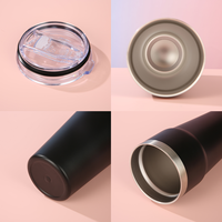 Mug à café isotherme personnalisé en acier inoxydable de 16 oz avec doublure en céramique et poignée, idéal pour boissons froides, cadeau d'affaires, tasses à sublimation