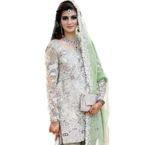 Özel tasarım sağlıklı ve artı boyutu kadın düğün ve resepsiyon bayanlar etnik giyim toptan pakistanlı elbise