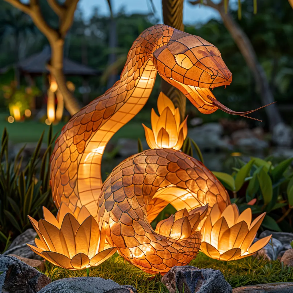 0DM/0EM Ventes directes d'usine décoration extérieure éclairage animal éclairage serpent motif LED 3D