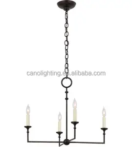 China wholesale french country wrought iron candle chandelier vintage