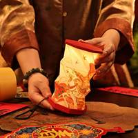 Lanterne en papier pliable LED portable, thème Zodiaque Année du Mouton 2026, pour la décoration du Nouvel An Chinois, vente en gros et personnalisation