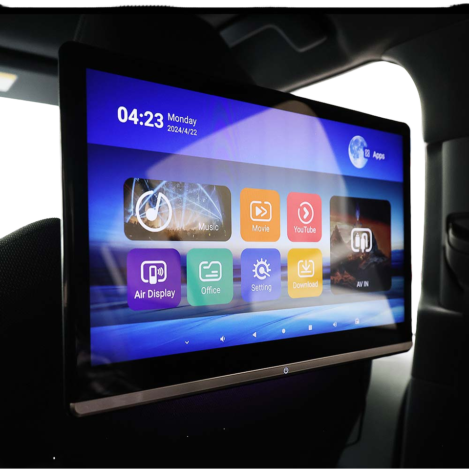 11.6/13.3 Inch Rear Seat Touch Screen TV Monitor Android 14 1920x1080 ...