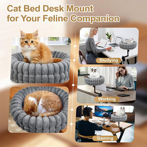 Cama de Escritorio para Gatos, Hamaca para Gatitos Pequeños, Lugar de Descanso Interior, Abrazadera para Mesa de Oficina, Ahorro de Espacio, 360° °   Cama Giratoria Plegable para Mascotas - Product Image 5