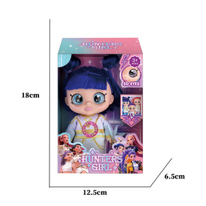 Poupée miniature Chibi de 18 cm (7 pouces) avec des yeux 5D, groupe de chasse aux sorcières K POP, équipée d'armes, <span class=keywords><strong>figurine</strong></span> de jouet tigre bleu - Product Image 4
