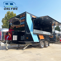 ONLYWE Cuisine mobile Chariot remorque alimentaire personnalisé Entièrement équipé BBQ Hot Dog Burger Friteuse Tacos Camion de nourriture mobile