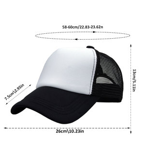 OEM 5 Panels Foam <strong>Trucker</strong> <strong>Hat</strong> 3D Embroidery Mesh Caps Gorras Fashionable Plain Blank Wholesale <strong>for</strong> Cycling and Beach Sports - Product Image 4