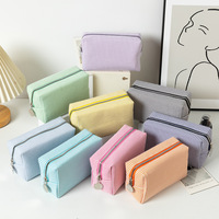 Sac de maquillage à rayures pour femmes et filles, cadeau de Noël, demoiselle d'honneur, sac de rangement cosmétique à fermeture éclair, trousse de maquillage mignonne, organisateur