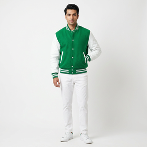 Veste universitaire d'hiver personnalisée pour homme, respirante, avec col montant et logo frontal, en coton de haute qualité - Product Image 1