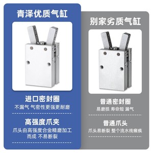 Cylindre pneumatique à doigts Qingze HFY10, en alliage d'aluminium, à double action, pour automatisation robotique - Product Image 4