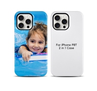 Coques de téléphone robustes 2-en-1 de luxe personnalisées en gros pour la série iPhone 16, revêtement par sublimation mat et brillant, fabriquées en TPU