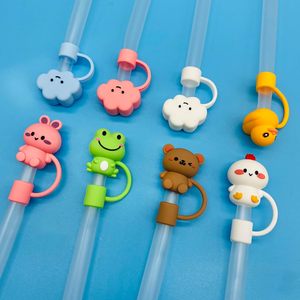 Tapas de silicona/PVC antipolvo de 10 mm (0.4 pulgadas) con diseños variados de animales y nubes para pajitas de vasos de 20-40 oz - Product Image 2