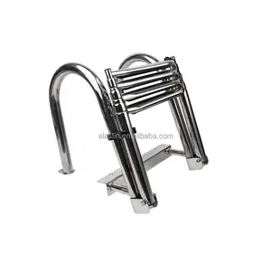 Marine Hardware 316 Stainless Steel For Boat Handral Telescopic Hanging Ladder