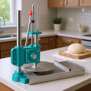 Pressa per Impasto Pizza in Acciaio Inox 9,5 Pollici, Macchina Commerciale Regolabile per Chapati con Manico Antiscivolo, Utensile da Cucina - Product Image 2