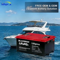 Batterie au phosphate de fer et de lithium de qualité A 36V 200AH 6000+ cycles profonds Marine Smart BMS RS485 Prise Anderson CE RoHS IP67 OEM ODM