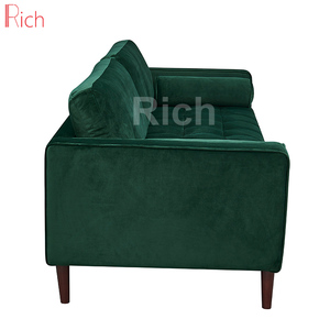 Vente chaude Taille Européenne Élégant Hôtel Moderne <span class=keywords><strong>Salon</strong></span> Meubles Tissu Velours <span class=keywords><strong>Divan</strong></span> Piste Bras Canapé - Product Image 3