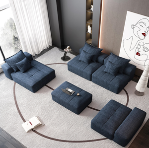 Modern Oversized Modular Sectional <b>Sofa</b> Sparkling Chenille Fabric Sponge Soft Cushion DIY Combination Tufted Apartment Hotel Use - Product Image 1