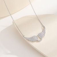 X0171 collier d'ailes d'ange américain européen pour femmes pendentif en cuivre incrusté de Zircon haut de gamme de luxe léger