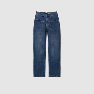 <span class=keywords><strong>Jeans</strong></span> <span class=keywords><strong>Cargo</strong></span> Blu Scuro alla Moda per Donne, Vita Alta, Vestibilità Ampia, Pantaloni Utility con Grandi Tasche, Stile Y2K Streetwear in Denim - Product Image 4