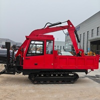 Chargeuse-pelleteuse sur chenilles, camion benne, grue intégrée, excavatrice, dumper agricole sur chenilles, garantie 4 ans, capacité de la benne 0,2 m³