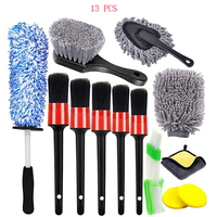 Kit de 21 brosses de nettoyage auto en nylon pour detailing, brosses de nettoyage pour perceuse, tampons éponge de polissage, outils de nettoyage intérieur et extérieur