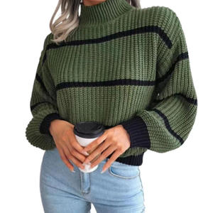 Pull mi-long à col montant en spandex ample pour femmes, style européen et américain, décontracté, automne-hiver, transfrontalier, AliExpress - Product Image 5
