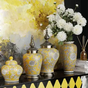 Vaso de flores de cerâmica personalizado, vaso decorativo de porcelana azul e branco, antiguidade, pintado à mão, para decoração de casa
