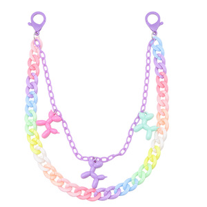Colorful Resin Puppy Pendant Acrylic Double Layered Pants <b>Chain</b> Women's <b>Waist</b> <b>Chain</b> Daily Wear Accessory - Product Image 5