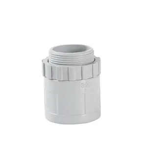 20mm PVC Electrical Waterproof Flexible Grey Plastic Screwed Adapter Conduit Fittings Adaptor with Lock Nut