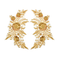 Mode maille Sequin fleur tissu Patch PU dentelle brodé Patch pour robe de mariée scène Performance vêtements vêtement