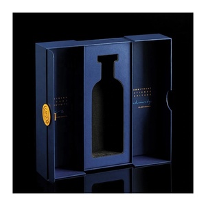 Caja de papel de regalo de botella de licor de lujo con logotipo para alcohol/cajas de envío de espuma de terciopelo de embalaje de vino de champán personalizado - Product Image 1