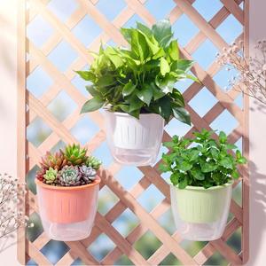 Vaso <span class=keywords><strong>da</strong></span> Parete Autoirrigante in Plastica per Sistema Idroponico o con Terriccio, Fioriera per Balcone e Supporto per Piante - Product Image 6