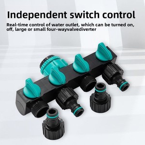 Distributeur d'eau à quatre voies pour <span class=keywords><strong>robinet</strong></span> avec raccord rapide, une entrée vers quatre sorties, pour usage agricole - Product Image 2