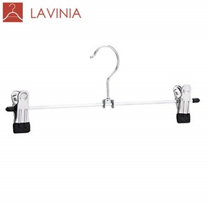 Cintres Métalliques Gain de Place Lavinia Hanger Basics avec Pinces pour Vêtements, Pantalons et Jupes – Lot de 20 – Chrome – Fabrication Usine - Product Image 1