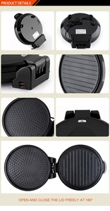 Dmwd — crêpière électrique multifonctionnelle de 12 pouces, antiadhésive, <span class=keywords><strong>double</strong></span> face, chauffante, appareil de cuisson pour faire des boulettes et son barbecue - Product Image 3