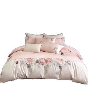 Ensemble de quatre pièces en satin de coton pur moderne de <span class=keywords><strong>luxe</strong></span> léger literie toutes saisons 200TC nombre de fils personnalisable certifié Oeko-Tex - Product Image 5