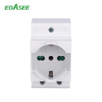 EBASEE CE Prise modulaire italienne 10A 16A 25A 250V Prise européenne à montage sur rail DIN