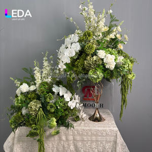 LEDA Fournitures de mariage personnalisées, composition florale artificielle en forme de boule de verdure avec centre de table en fleurs d'amarante pour la décoration de mariage - Product Image 4