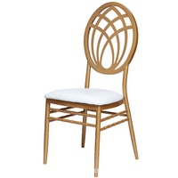 Chaise de mariage Chiavari empilable en métal pour événements, avec coussin, vente en gros