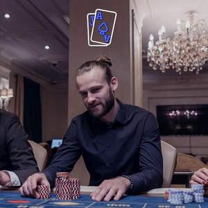 Letreros de Neón Decoración de Pared Póker Adolescentes Luz Led Azul Blanco Usb Publicidad Control Remoto IP65 Impermeable Dormitorio <span class=keywords><strong>Casino</strong></span> Bar <span class=keywords><strong>Hotel</strong></span> - Product Image 5