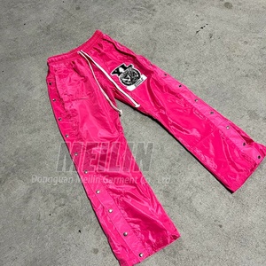 Custom logo Polyester <b>Nylon</b> <b>Pants</b> Flared Sweatpants Side Release Buckle Elastic Waistband <b>Nylon</b> <b>Track</b> <b>Pants</b> Men - Product Image 5