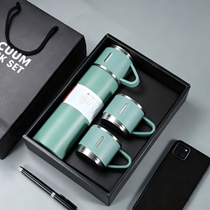 Juego de Regalo de Termo de Acero Inoxidable 304 de 500 ml con Logotipo Personalizado, 2 Tazas y 3 Tapas, Caja de Regalo de Lujo para Oficina, Taza de Café Aislada - Product Image 2