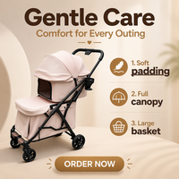 Poussette pour animaux de compagnie de luxe à double couche, imperméable, en métal imprimé, avec système de stationnement à un clic