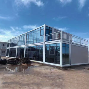 Contenedor de vida prefabricado grande portátil de 20-40 pies Casa de paquete plano de dos pisos de bajo costo para edificio de oficinas al aire libre Centro comercial - Product Image 5
