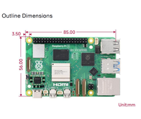 Ahududu Pi 5 8K HEVC dekoder Vulkan 1 2 GPU SDR104 TF yuvası 5Gbps USB 3 0 MIPI DSI CSI kamera ekran robotik